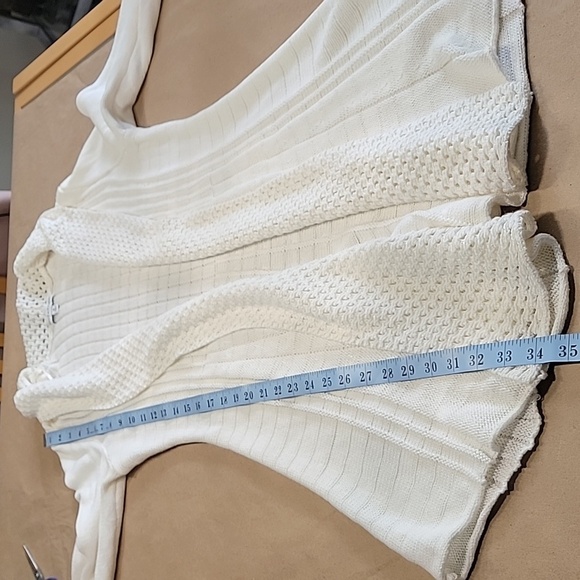 Notations Size M Off-White Flared Long Knit Cardigan, Excellent Condition - Picture 7 of 10